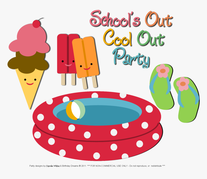 Schools Out Clip Art For Summer Cliparts - Summer Pool Party Images Clip Art, HD Png Download, Free Download
