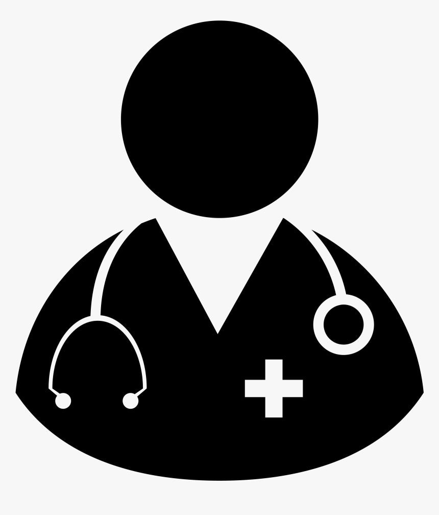 Silhouette Of A Nurse - Doctor Clipart Black And White, HD Png Download, Free Download