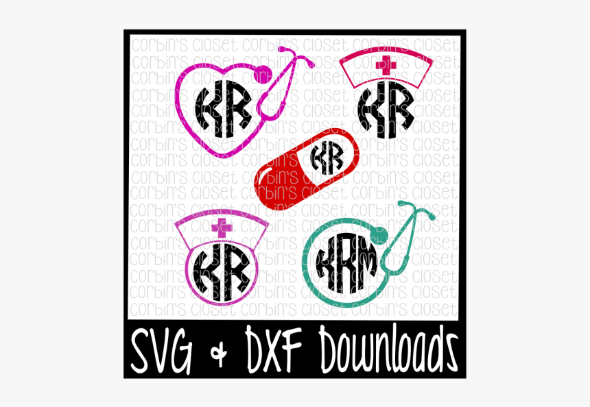 Free Nurse Svg * Nurse Monogram Svg Cut File Crafter, HD Png Download, Free Download