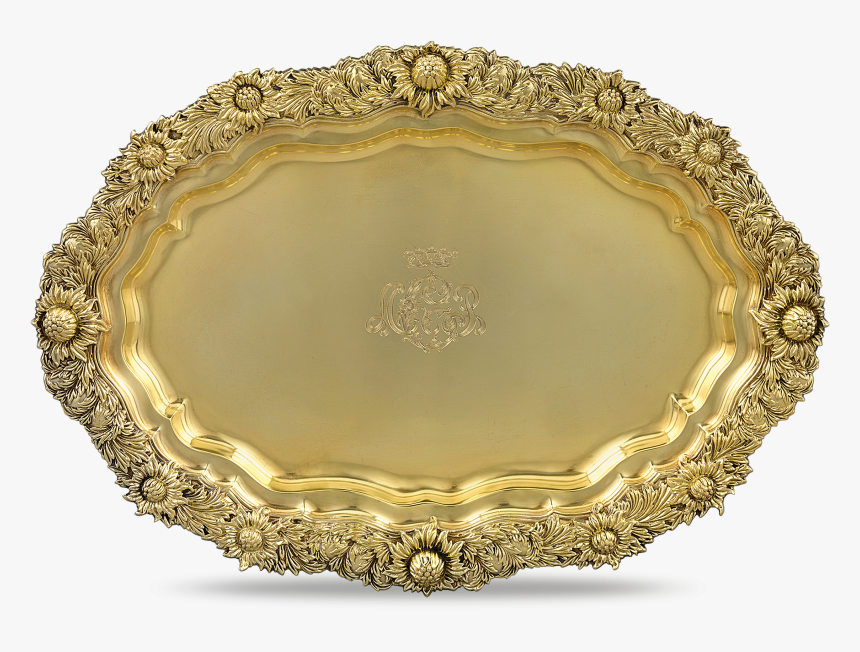 Chrysanthemum Silver Gilt Serving Tray By Tiffany & - Platter, HD Png Download, Free Download