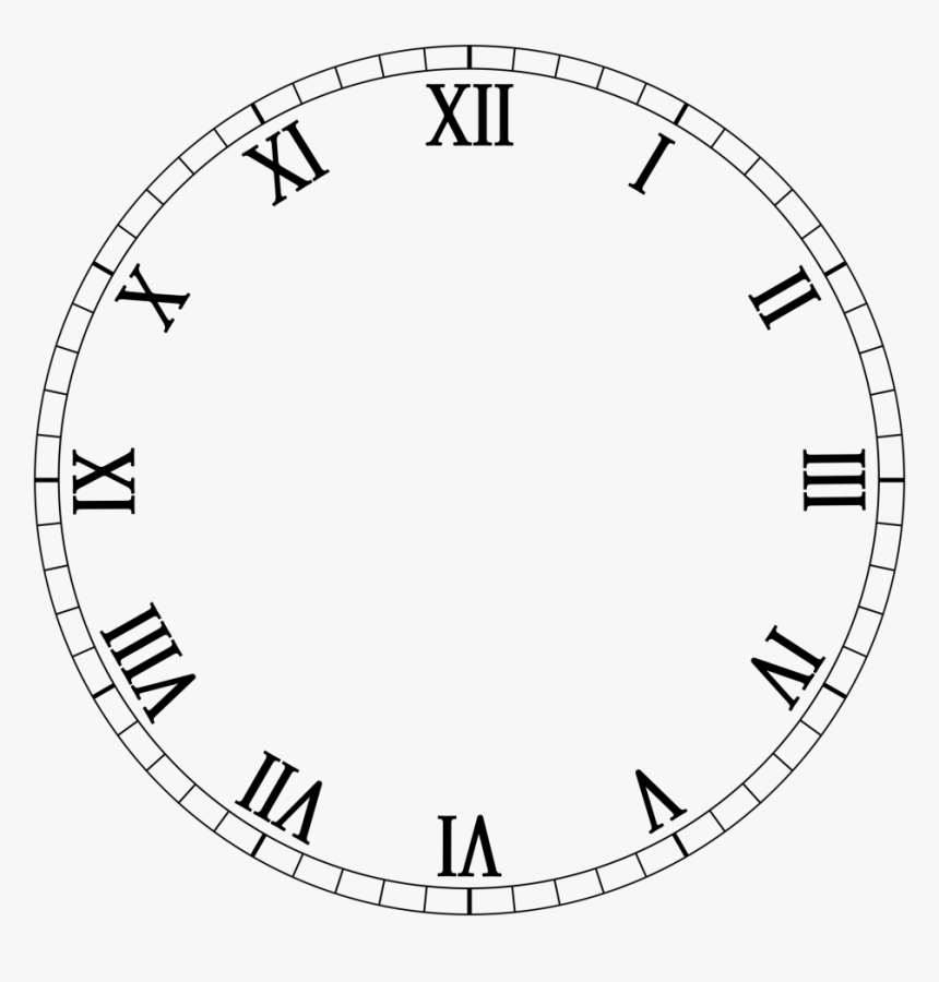 Clock No Hands Png Clipart - Roman Numerals Clock Transparent, Png Download, Free Download
