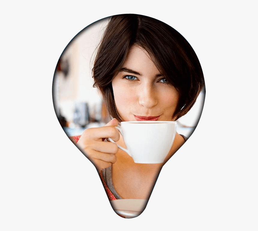 A Young Woman Drinking A Cup Of Coffee - Girl, HD Png Download, Free Download