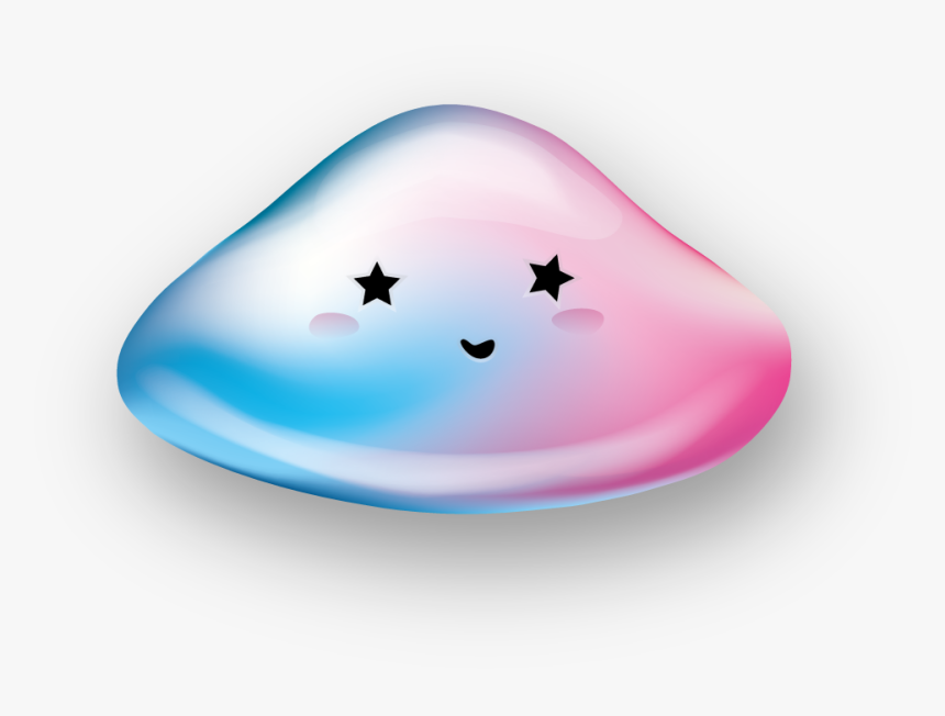 A Pink And Light Blue Blob With Stars As Eyes, Smiling, HD Png Download, Free Download