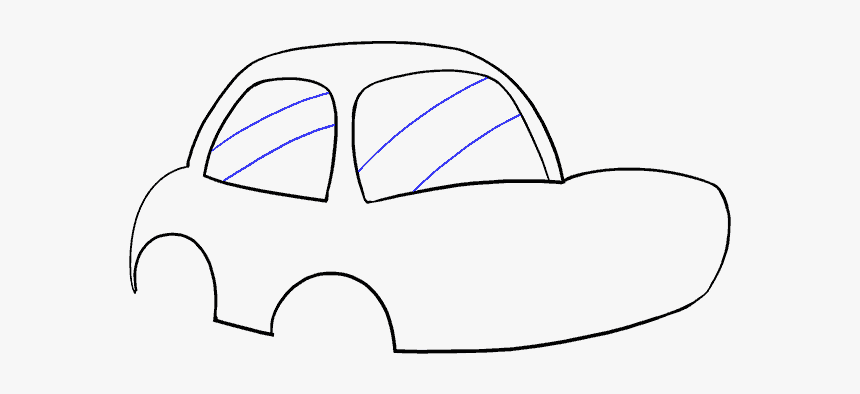 Car Side View Drawing - Line Art, HD Png Download, Free Download