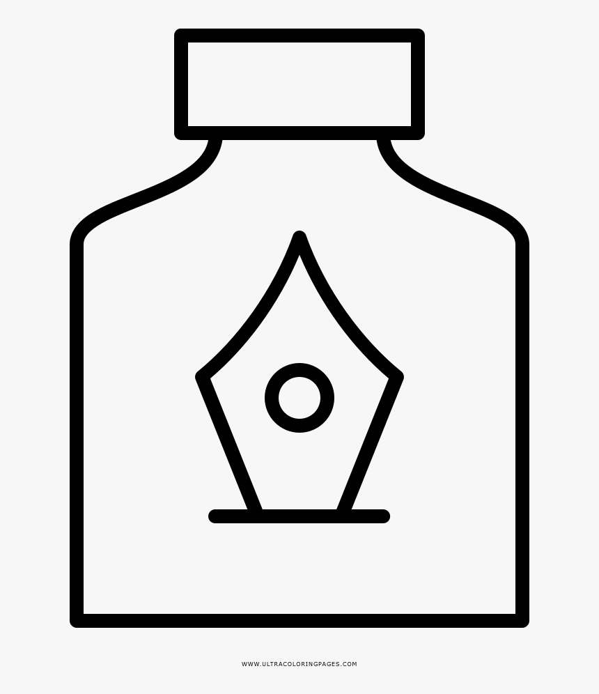 Ink Bottle Coloring Page - Botella De Tinta Para Dibujar, HD Png Download, Free Download