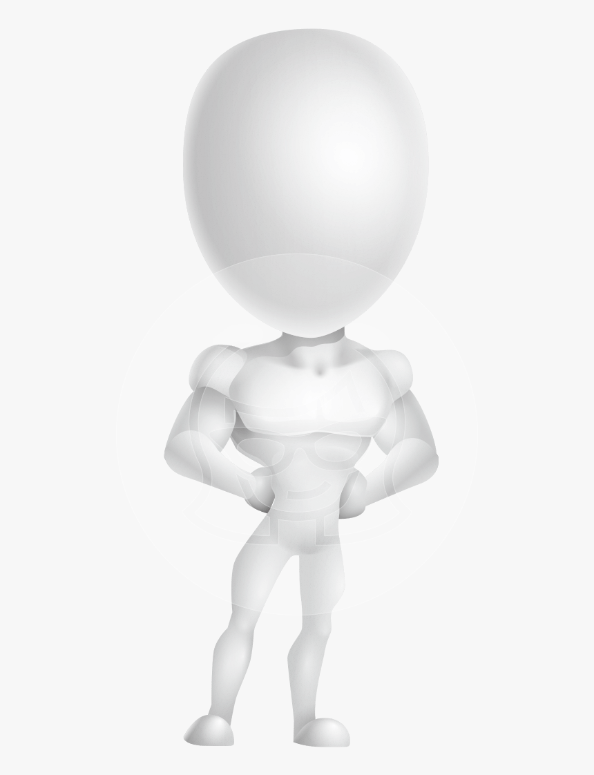 Strong Vector 3d Man With Muscles Cartoon Character - Human, HD Png Download, Free Download