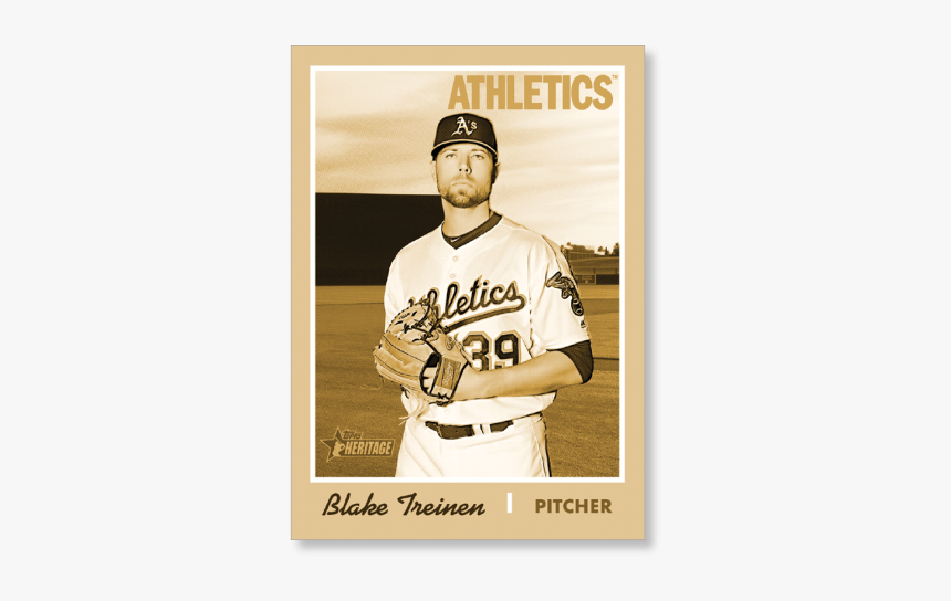 Blake Treinen 2019 Heritage Baseball Base Poster Gold - Oakland Athletics, HD Png Download, Free Download