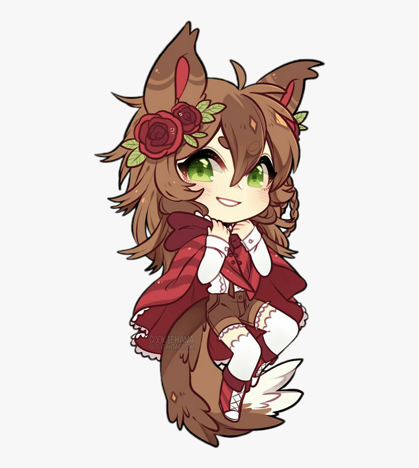 #freetoedit #cute #kawaii #girl #hood #forest #red - Lobinho Desenho, HD Png Download, Free Download