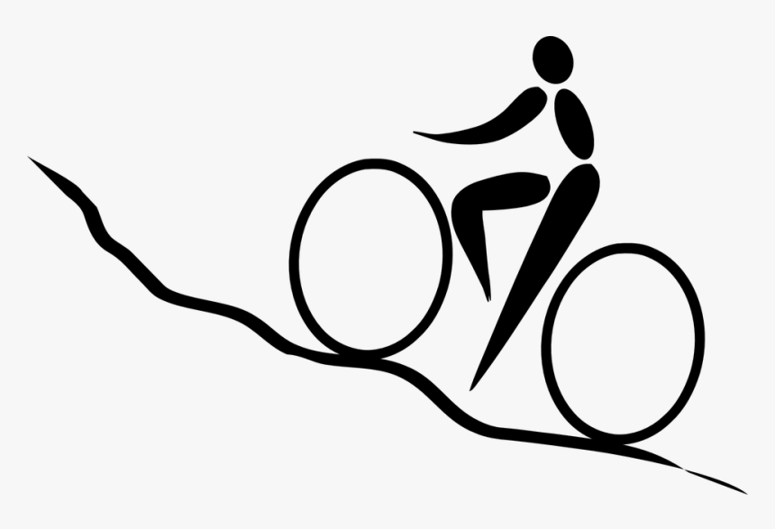 Cycling Biking Uphill Climb Bicycle Bike Sport Clipart - Cykel Op Ad Bakke, HD Png Download, Free Download