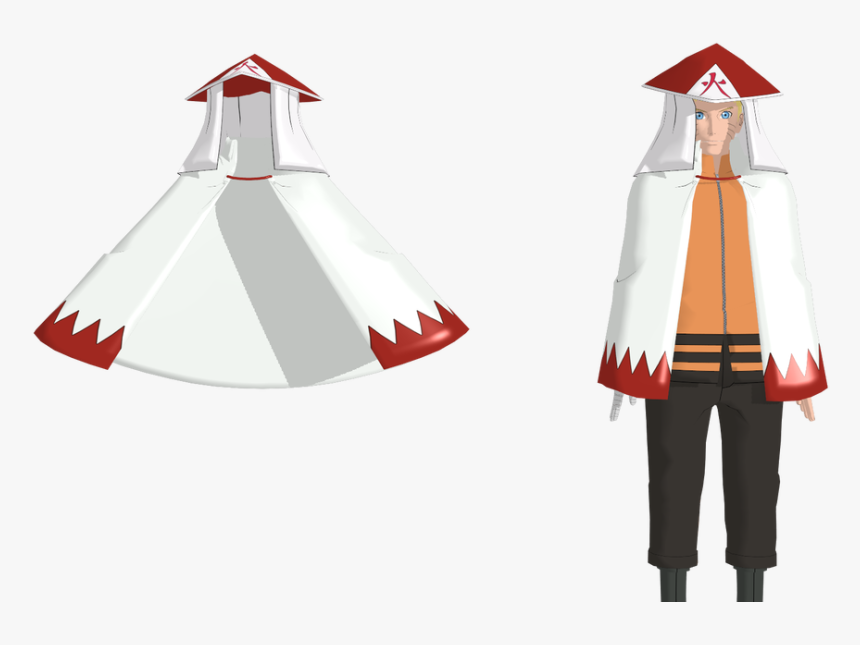 Naruto Cape Mmd Dl - Naruto Hokage Hat Png, Transparent Png, Free Download