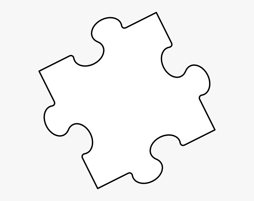 Jigsaw Puzzle Piece Outline Clip Art At Clker - Puzzle Piece White Png, Transparent Png, Free Download