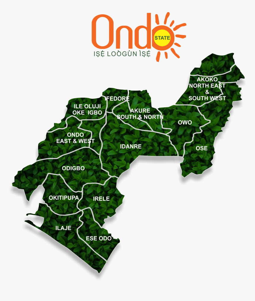 Map Of Ondo State Nigeria Ondo State, Hd Png Download - Kindpng