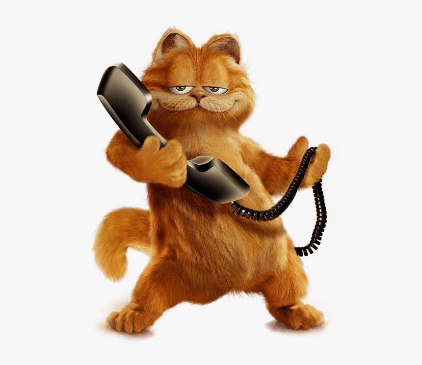 Garfield On The Phone - Garfield Png 3d, Transparent Png, Free Download