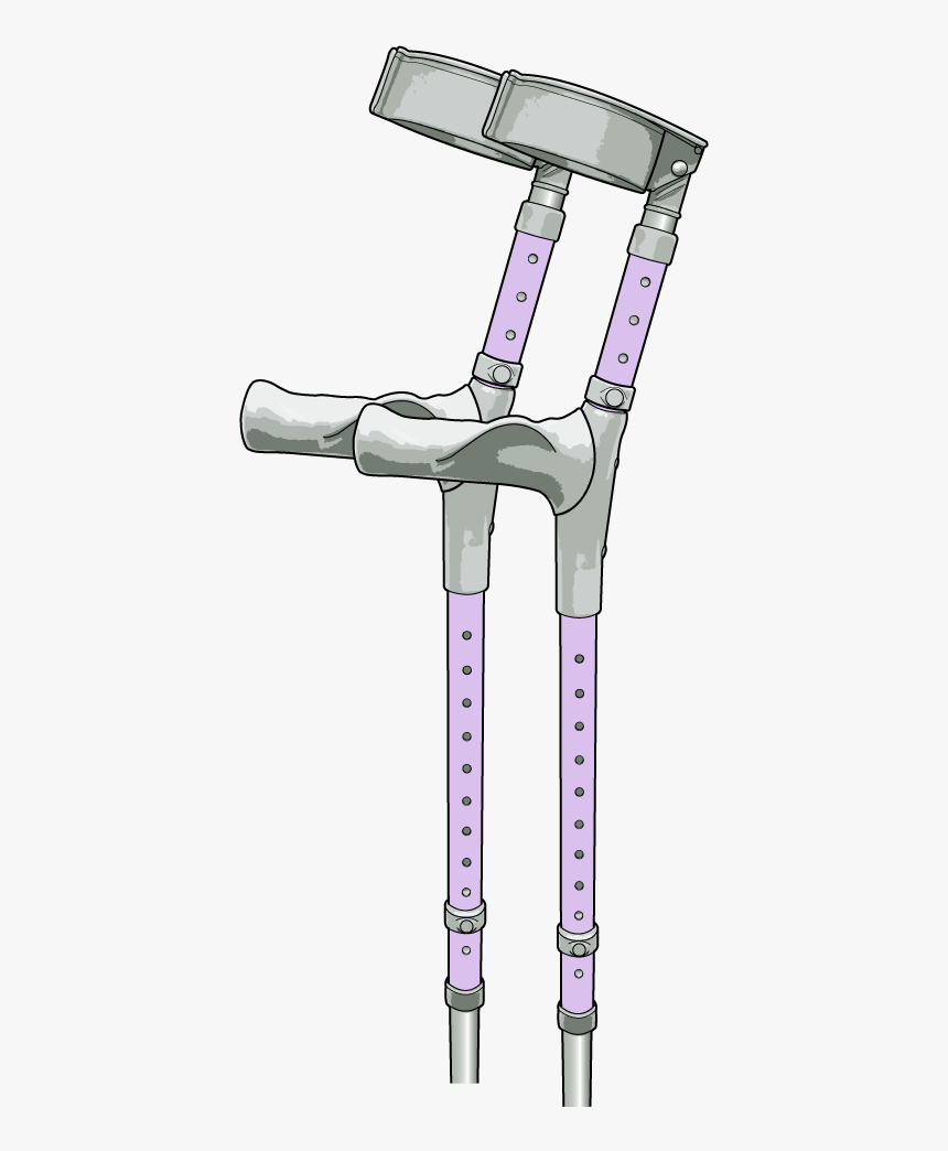 Custom Ergonomic Crutch - Coloured Double Adjustable Aluminium Forearm Crutches, HD Png Download, Free Download