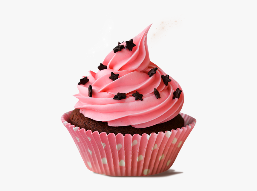 Pink Cupcake With Sprinkles - Cup Cakes Png, Transparent Png, Free Download