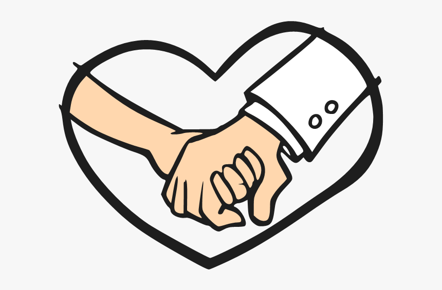 Clipart Hand Hand Holding - Holding Hands Cartoon Drawing, HD Png Download, Free Download