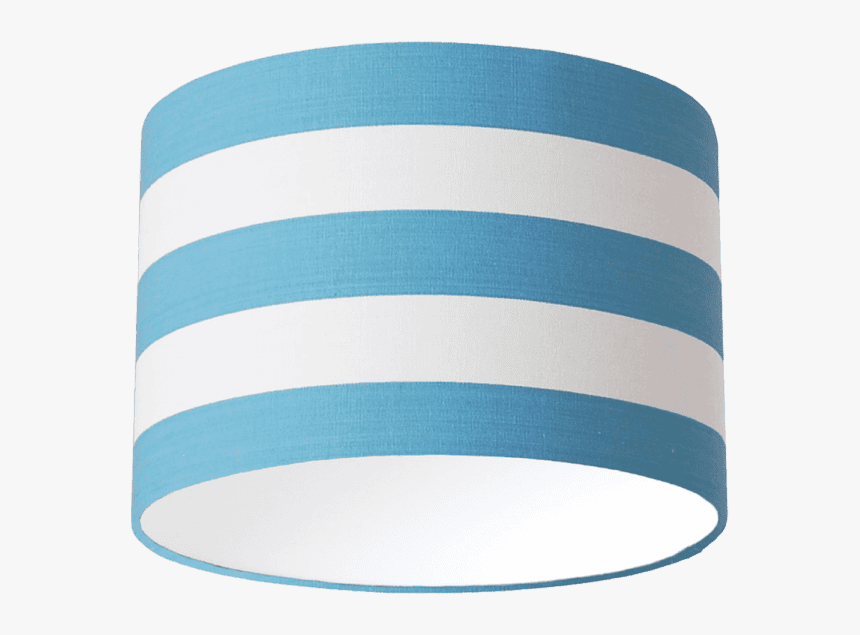 Sky Blue And White Striped Drum Lampshade - Lampshade, HD Png Download, Free Download