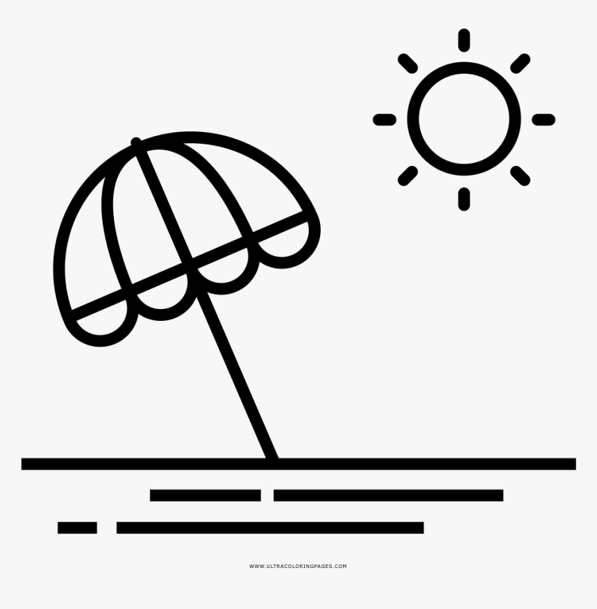 Beach Umbrella Coloring Page - Dry Season Icon, HD Png Download, Free Download