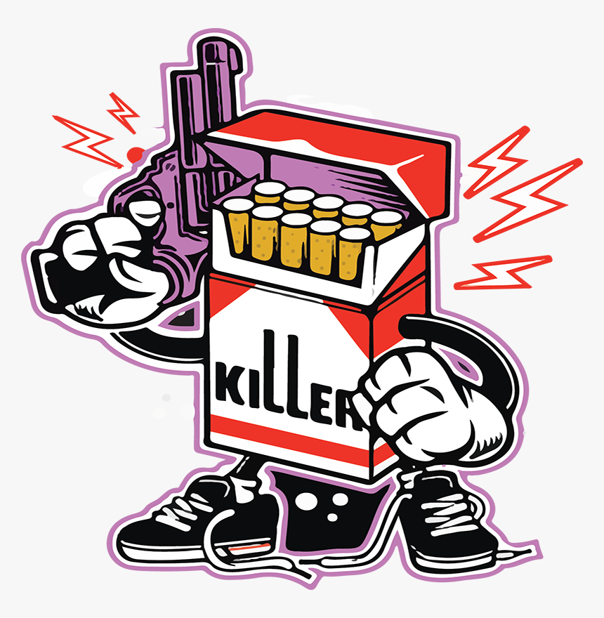 T Shirt Design Png - Cartoon Character With Smoking, Transparent Png, Free Download