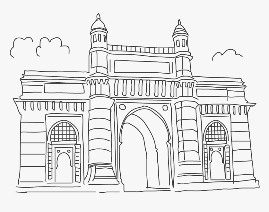 India Gate - India Gate Sketch Drawing, HD Png Download, Free Download