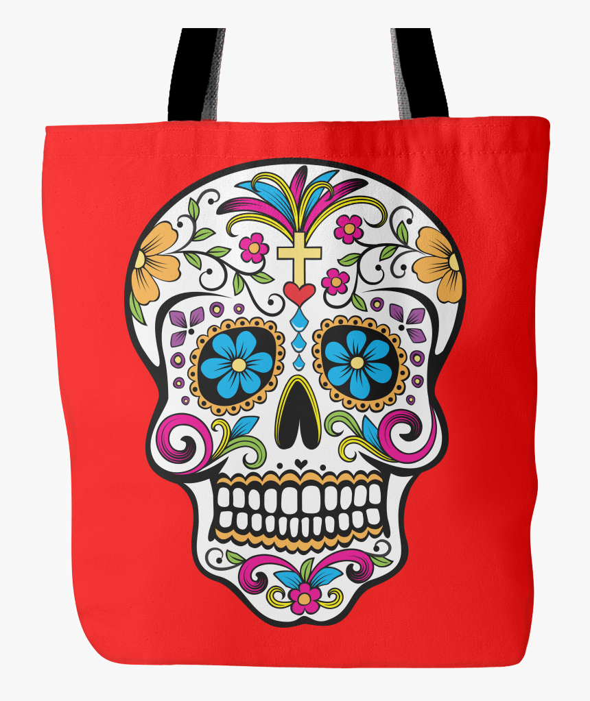 Cross Sugar Skulls Tote - Traditional Dia De Los Muertos Skull, HD Png Download, Free Download