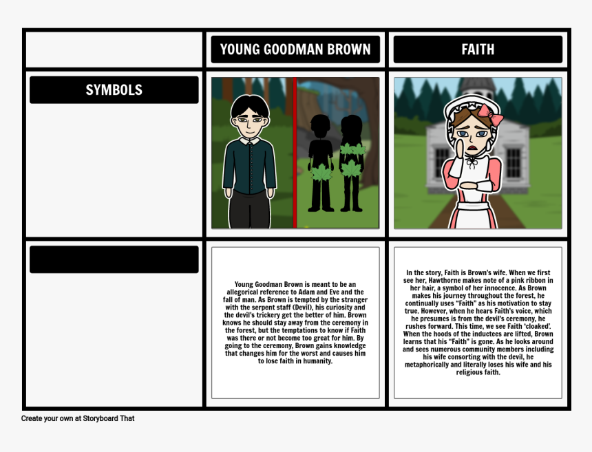 Young Goodman Brown Symbolism And Allegory"
 Style="max-width - Cartoon, HD Png Download, Free Download