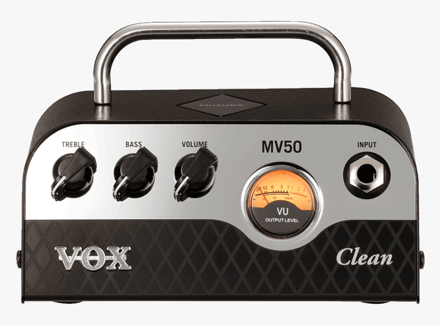 Front View Of Black And Silver Vox Mini Amplifier Head"
 - Vox Mv50, HD Png Download, Free Download