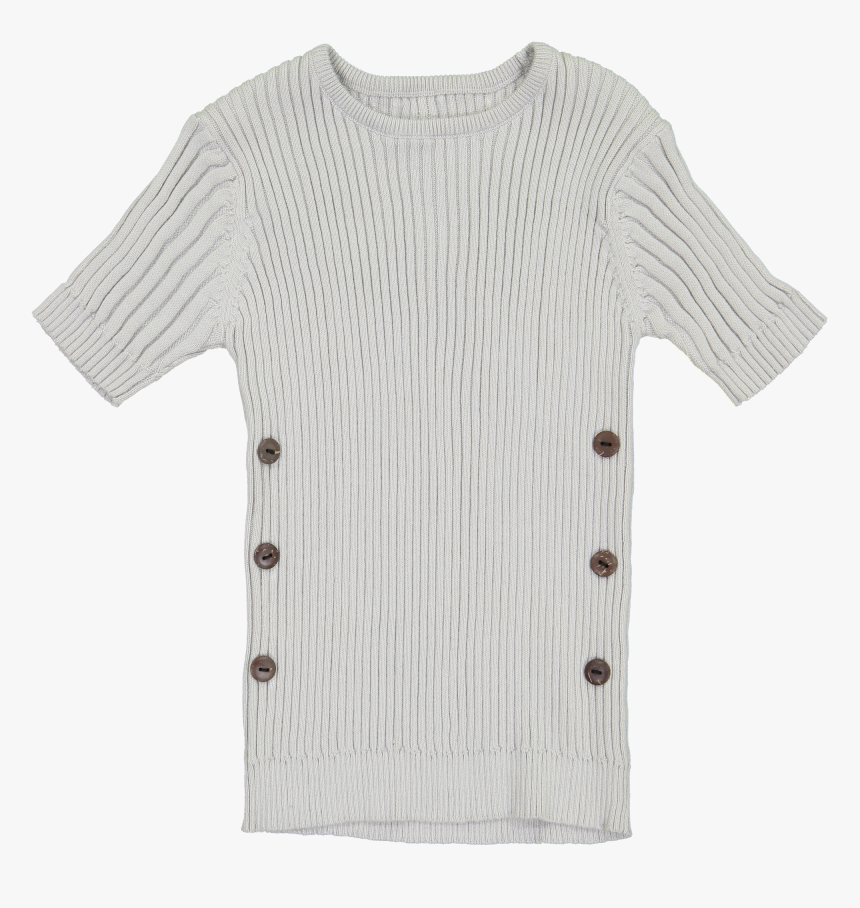 Grey Ribbed Knit With Side Buttons By Belati"
 Class=, HD Png Download, Free Download