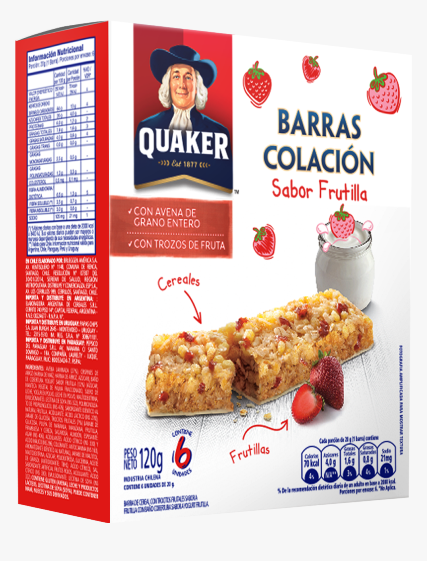 Codigo De Barras Cereal Png - Barra Frutilla A La Crema Quaker, Transparent Png, Free Download