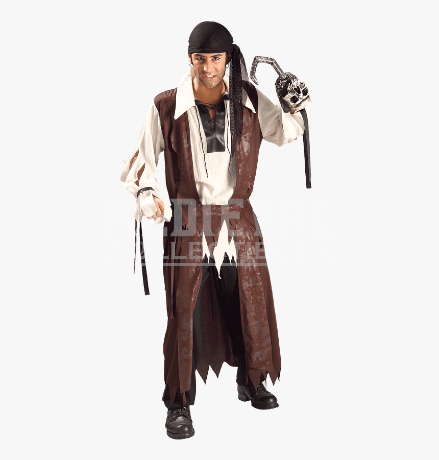 Mens Caribbean Pirate Costume - Brown Pirate Costume Mens, HD Png Download, Free Download