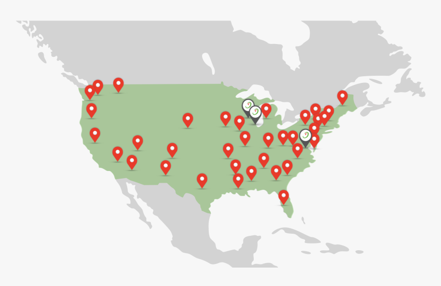 Map Of Osd Clients In The Usa - Guadalajara To Los Angeles, HD Png Download, Free Download