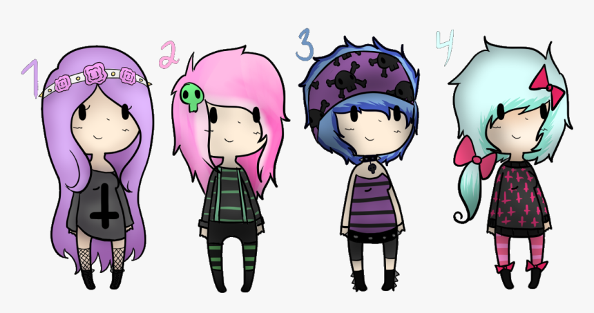 Pastel Goth Chibi Tumblr - Cartoon, HD Png Download, Free Download