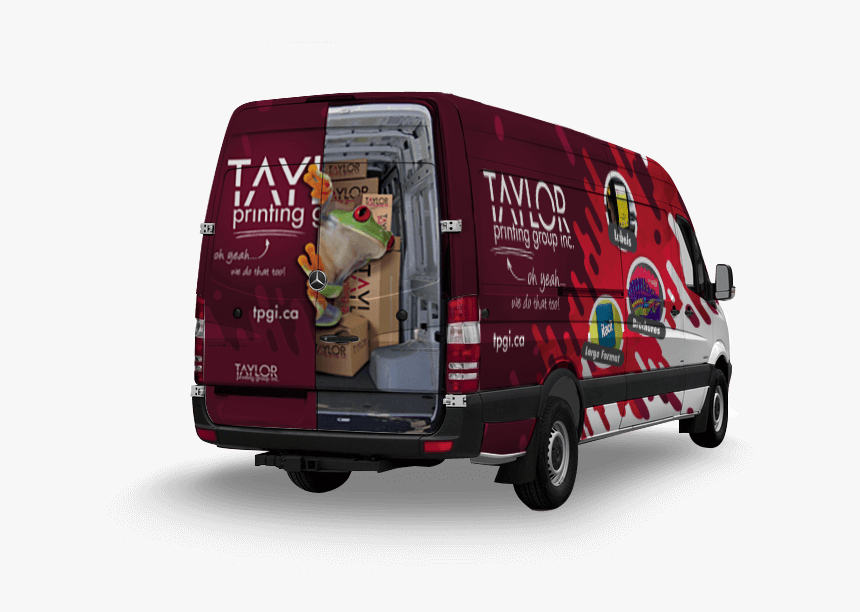 Taylor Printing Van-vehicle Wrap - Compact Van, HD Png Download, Free Download