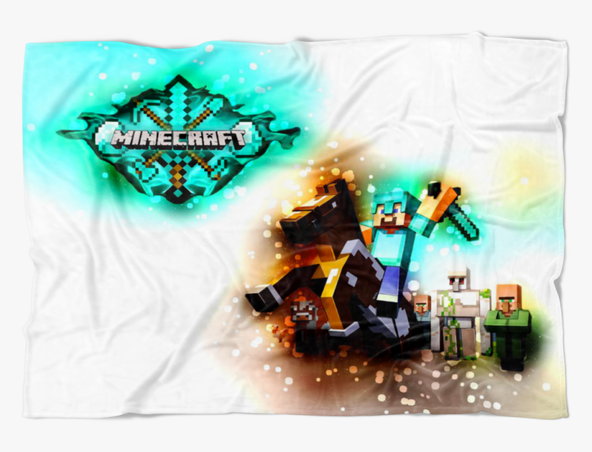 Minecraft Fleece Blanket Steve Diamond Sword Brightum - Graphic Design, HD Png Download, Free Download