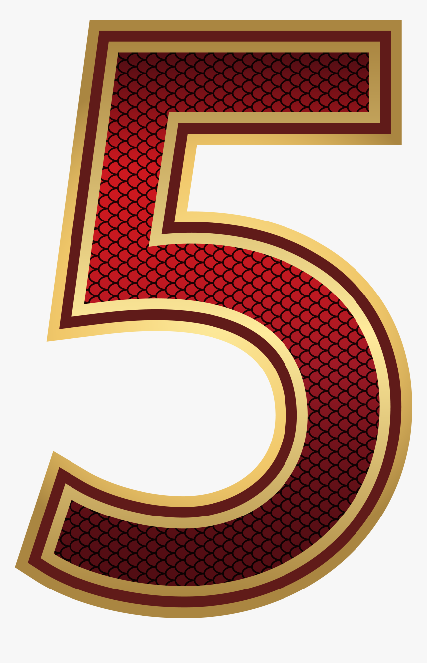 Pink Five Six Star Clipart Png Royalty Free Library - Red And Gold Number 6, Transparent Png, Free Download