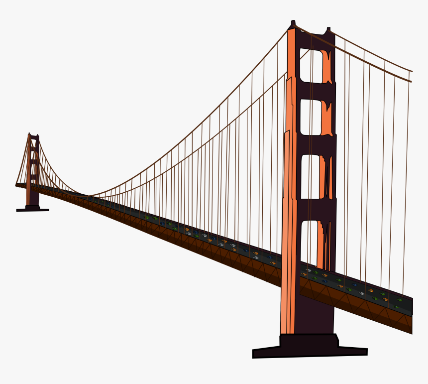 Simple Golden Gate Bridge Clipart - Golden Gate Bridge Png, Transparent Png, Free Download