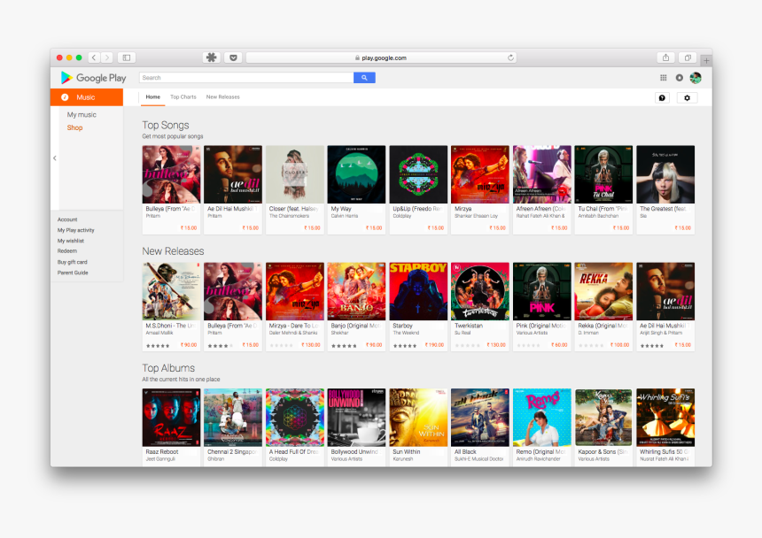 Google Play Music Top Albums, HD Png Download, Free Download
