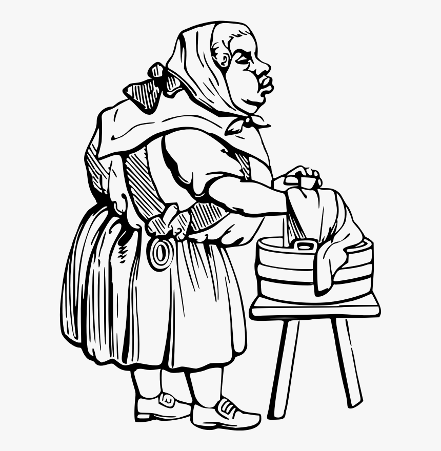 Washer Woman - Washer Woman Black And White, HD Png Download, Free Download