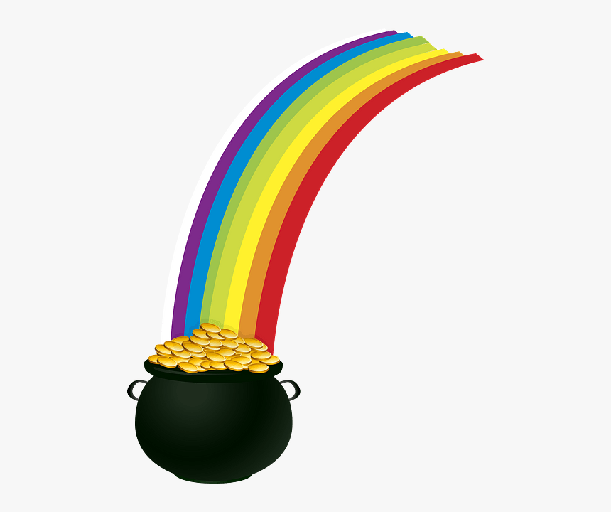 Rainbow And Pot Of Gold Clipart, HD Png Download, Free Download