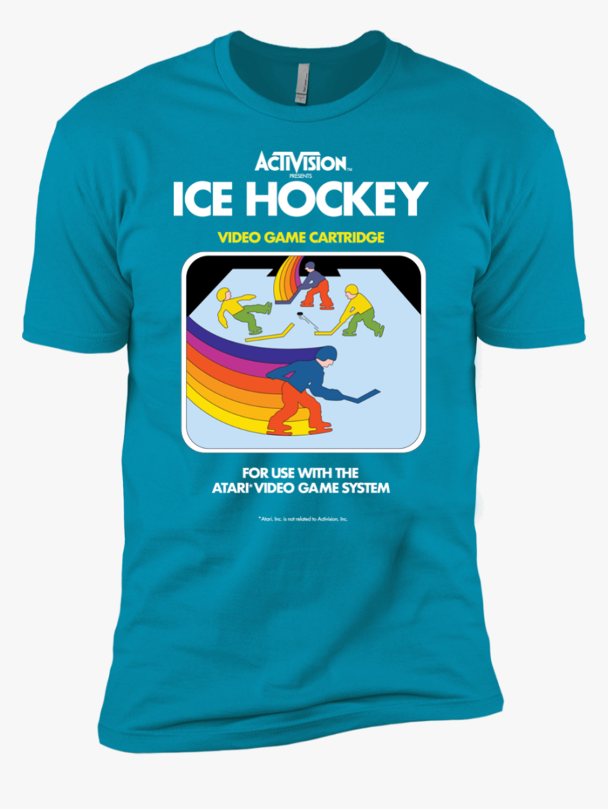 Retro Activision Ice Hockey Premium Short Sleeve T-shirt"
 - Ice Hockey Atari 2600 Cover, HD Png Download, Free Download