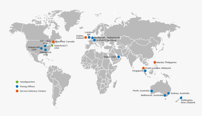 Rizing Global Office Map - Flat World Map Png Vector, Transparent Png, Free Download