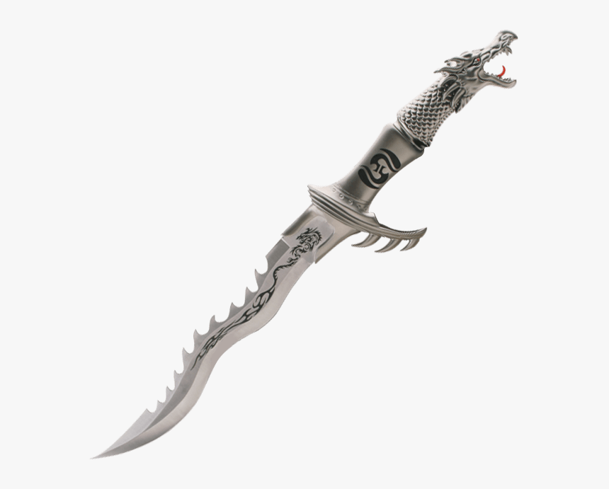 Silver Kris Dragon Dagger - Fantasy Dragon Short Sword, HD Png Download, Free Download