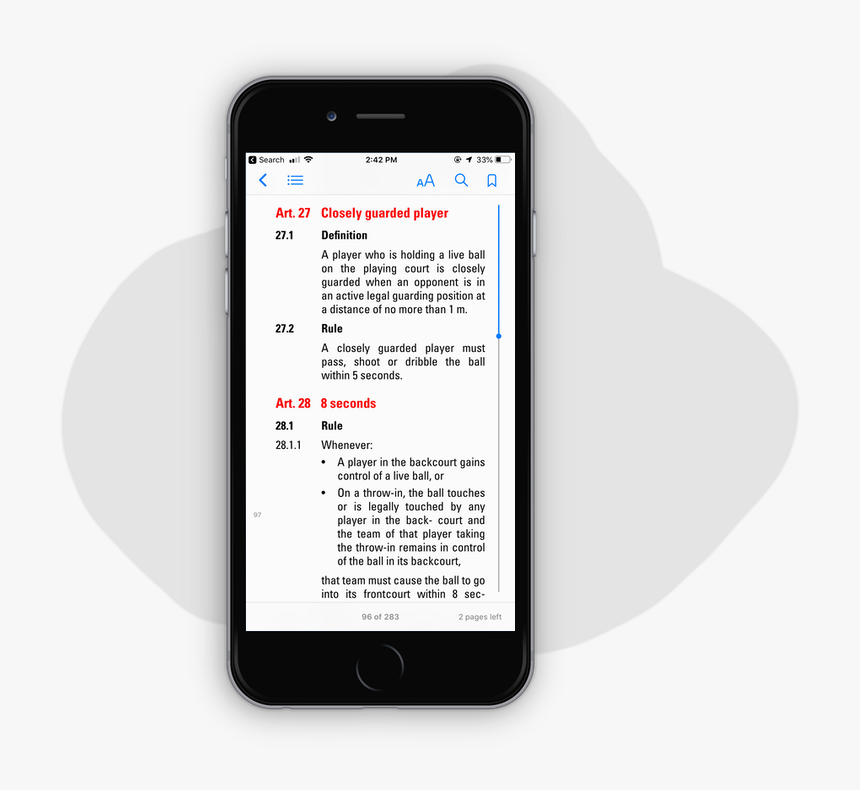 Fiba Rule Book Designed For Smartphones - Touchscreen, HD Png Download, Free Download