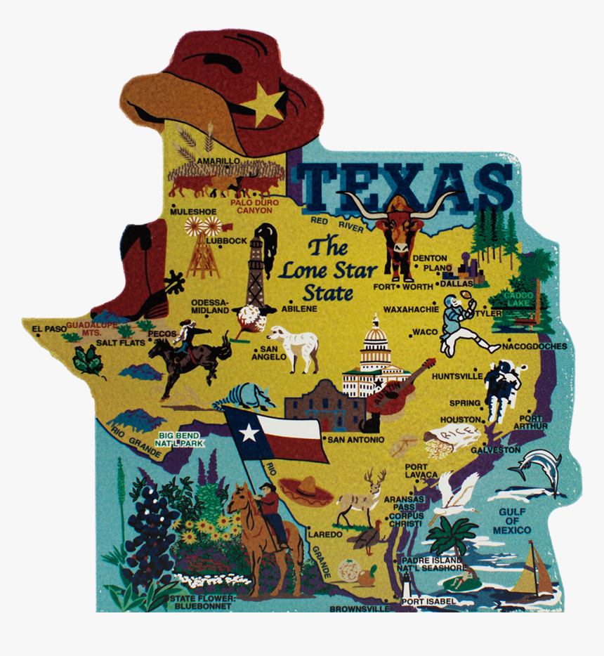 United States Map, Texas The Lone Star State , Png - Texas Point Of Interests Map, Transparent Png, Free Download