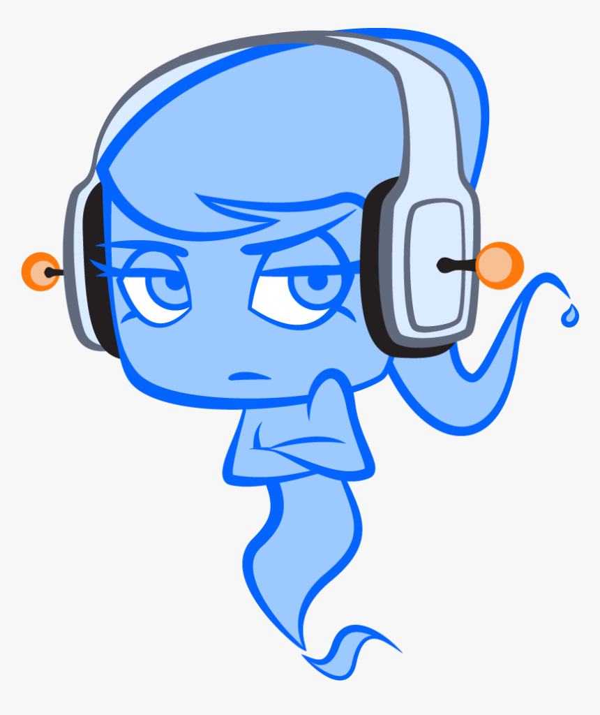 Ghost Girl Ghost Girl W/headphones Emoji Design, HD Png Download, Free Download