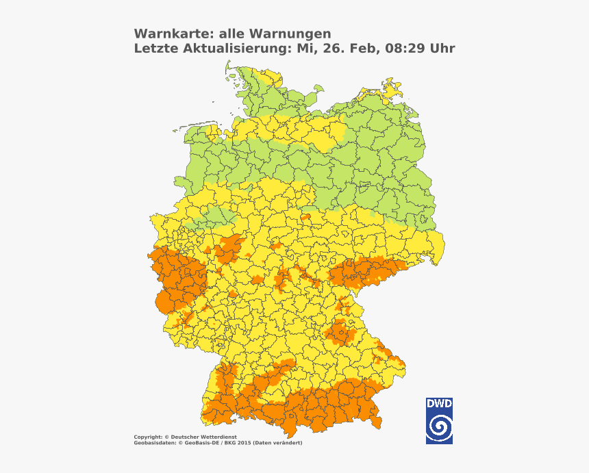 Warning Status For Germany - Deutscher Wetterdienst, HD Png Download, Free Download