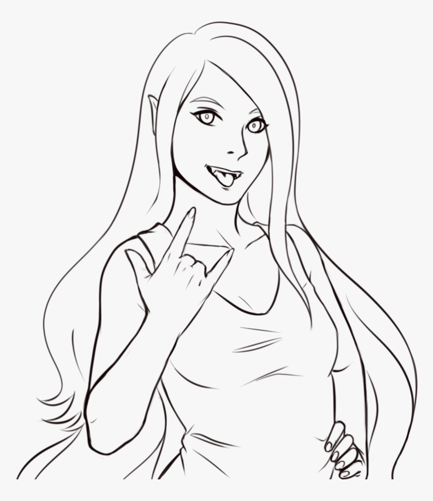 Adventure Time Marceline Coloring Pages - Marceline Adventure Time Coloring, HD Png Download, Free Download