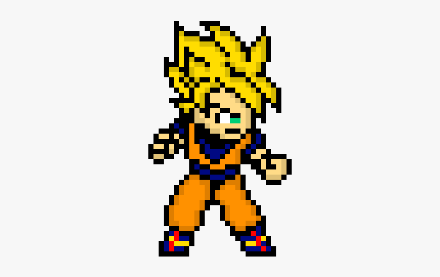 Minecraft Pixel Art Goku Super Saiyan, HD Png Download, Free Download