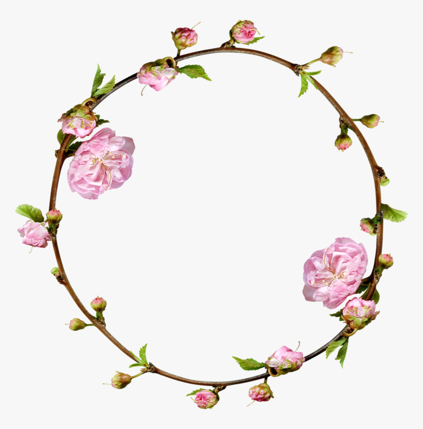 Çiçek Desenli Yuvarlak Çerçeve - Arco De Flores Png, Transparent Png, Free Download