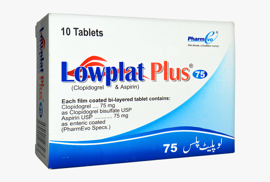 Lowplat Plus 75mg Tab - Clopidogrel Brands In Pakistan, HD Png Download, Free Download